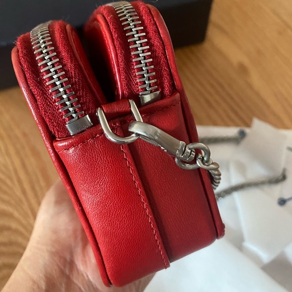 Prada Red Chevron Leather Chain Bag - Picture 9 of 13